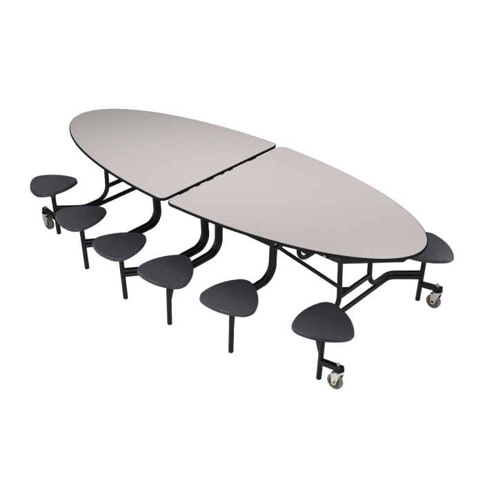 Cafeteria Table | NPS® 10' Elliptical Mobile Table with 12 Stools