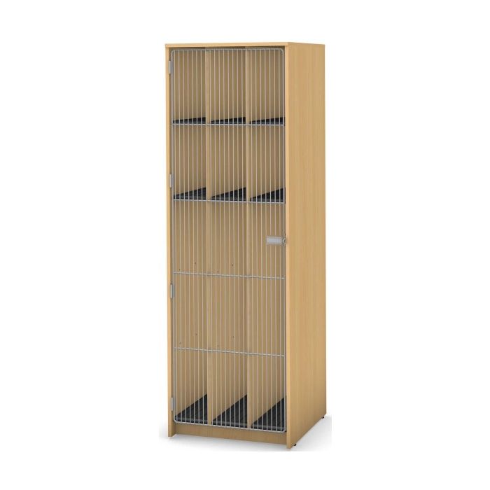  9 Compartment (6 small and 3 tall),Full Length Wire Door