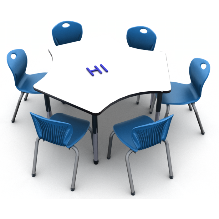 Shown in Folkstone Markerboard with 6 Discover D10A Royal Blue Chairs