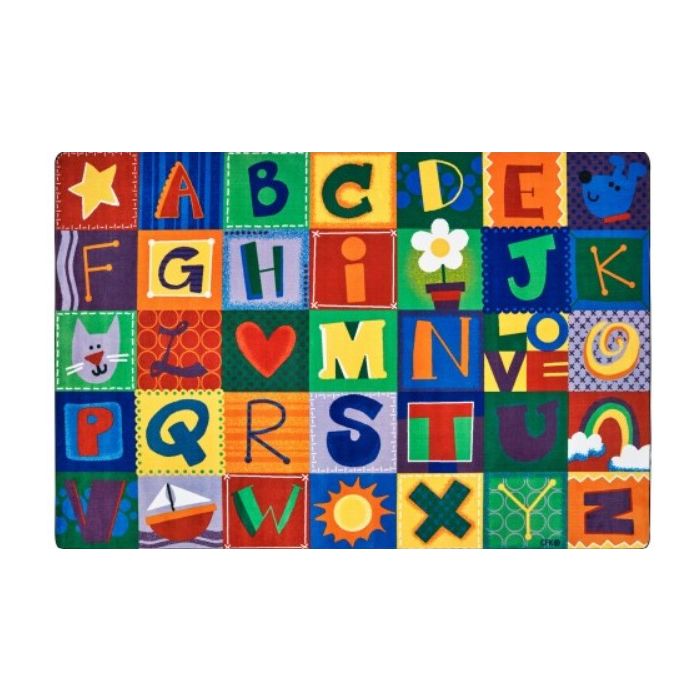 Carpet | KIDSoft Toddler Alphabet Blocks Rug | 4’ x 6’