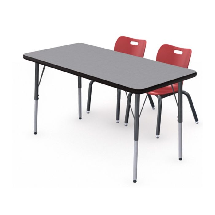 Shown in Pressed Linen Top, Black Edge, Black Legs Chairs (AS4L14) Red