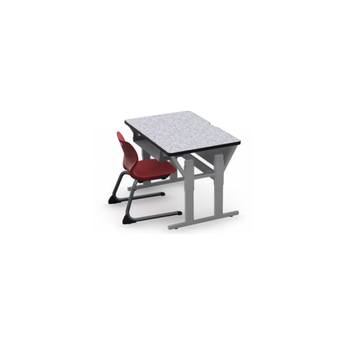 Shown in Grey Glace Top, Black Edge, Titanium Legs, Chair (ASCL14) Red