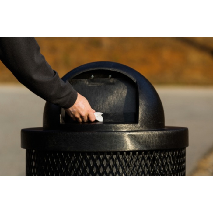Outdoor | Bench  Plastic Dome Top for Trash Receptacles | 32 Gallon