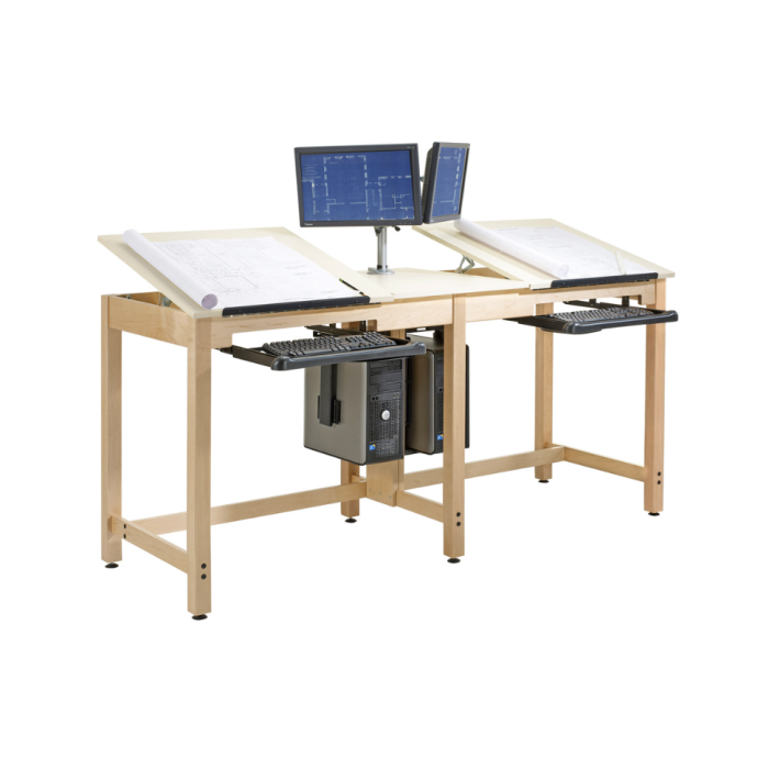 Deluxe Drawing Table | Two Student | 3 Piece Top
