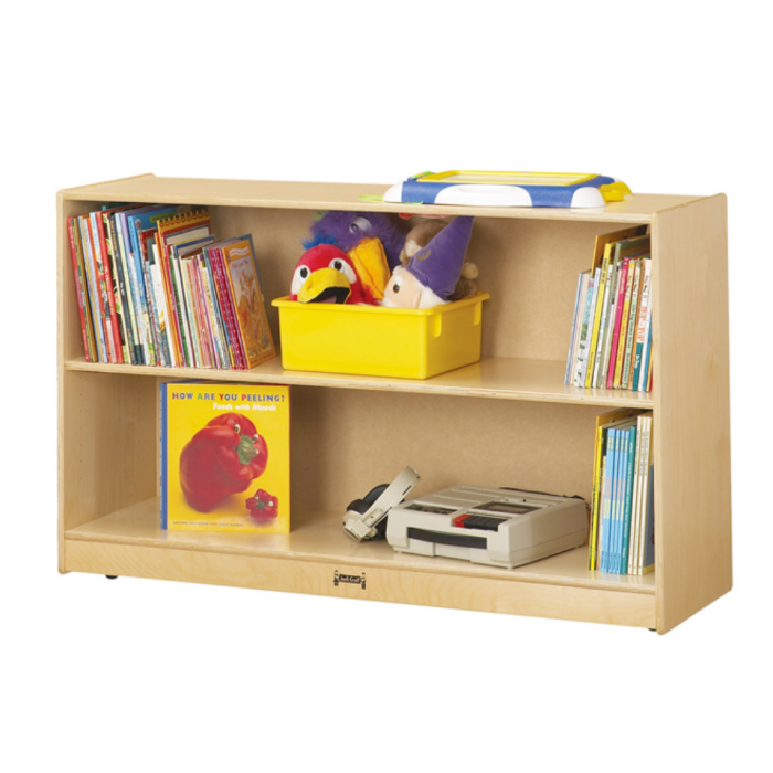 Bookcase | Low Adjustable Mobile Straight Shelf
