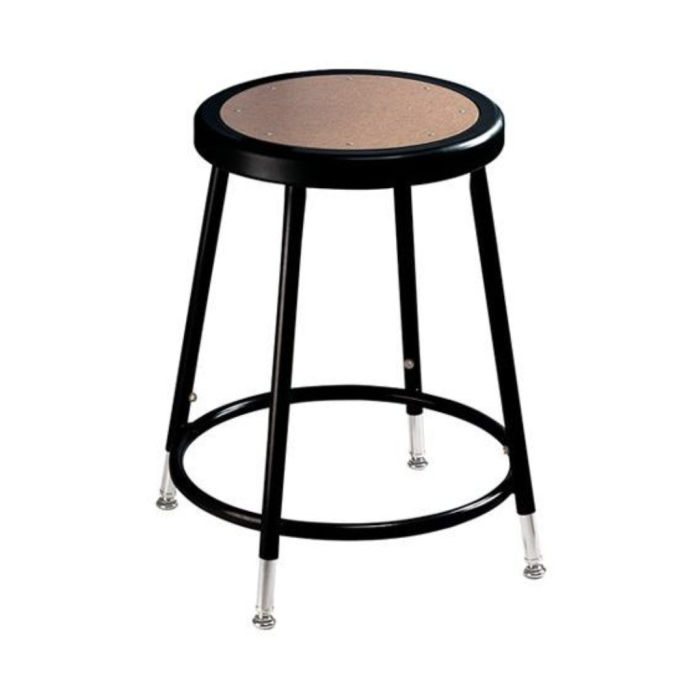  Adjustable Stool | Round Hardboard Seat | 19"-27" | Black 