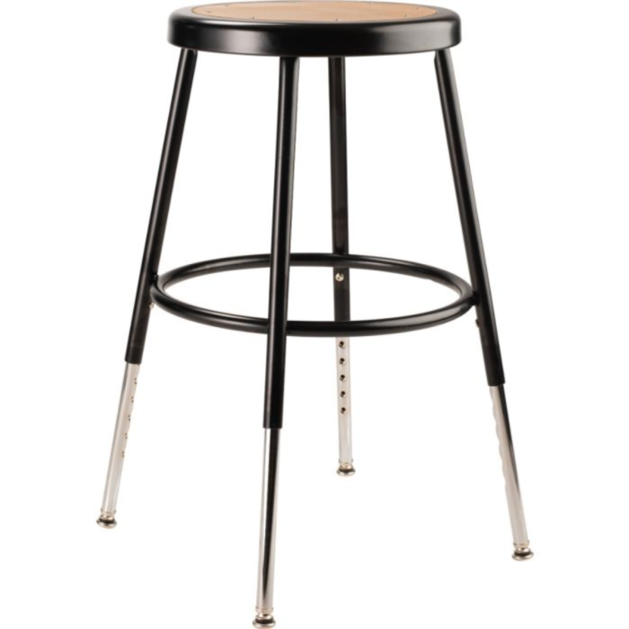 Adjustable Stool | Round Hardboard Seat | 25"-33" | Black 