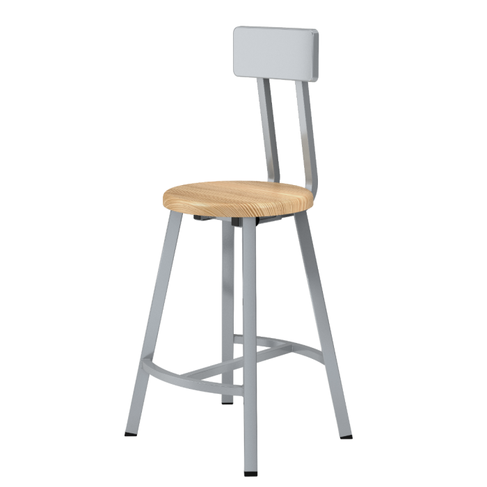 Stool | Titan | Butcherblock with Back Rest