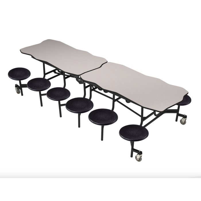 Cafeteria Table | Bedrock with Stools | 10'