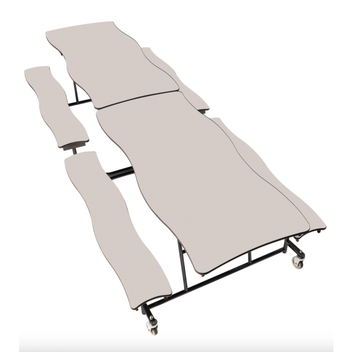 Cafeteria Table | Swerve with Benches | 12'