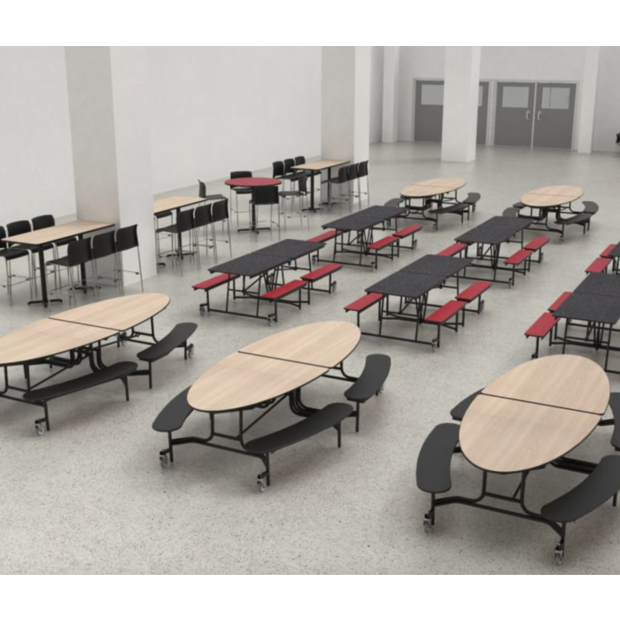 Cafeteria Table | NPS® 10' Rectangle Mobile Table with Benches