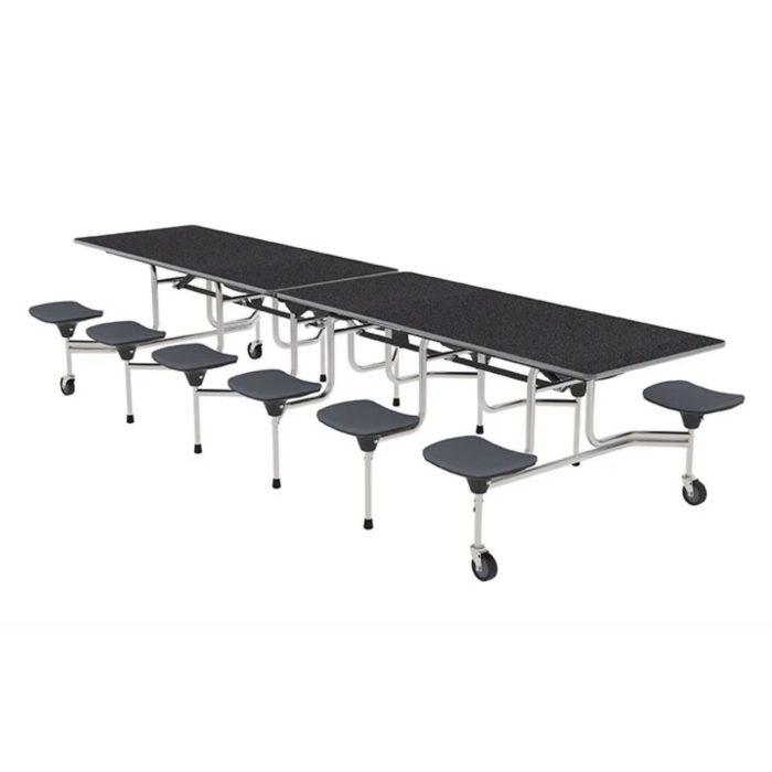 Cafeteria Table Rectangle with 12 Stools TC 65 Series 12 President Table 144 L x 30 W x 30 H