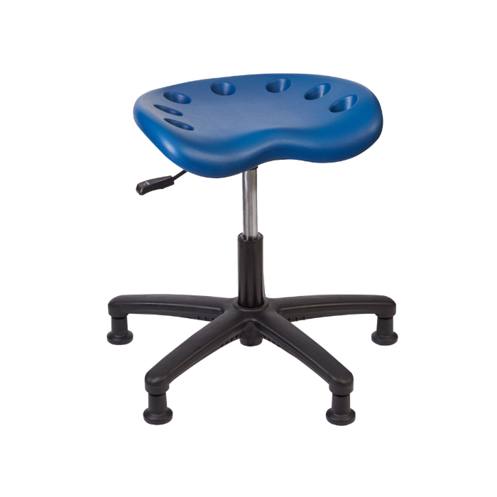 Desk height shown in blue seat