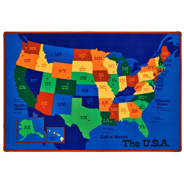 Carpet | USA Map | 6' x 9'