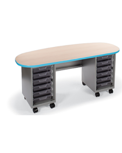 Teacher Desk | Double Bullet | Two Box-Box-File Pedestals | Cascade Series