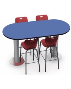 Shown Blue Curacao Top, Black Edge, Chairs (AS4ST30) Ruby Red