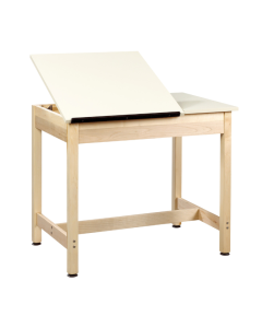 Art/Drafting Table in raised position (left) with fixed top (right)