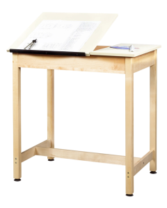 Art/Drafting Table in raised position (left) with fixed top (right)