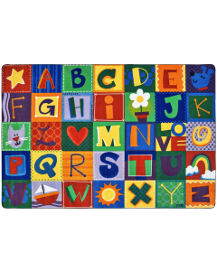 Carpet | KIDSoft Toddler Alphabet Blocks Rug | 4’ x 6’