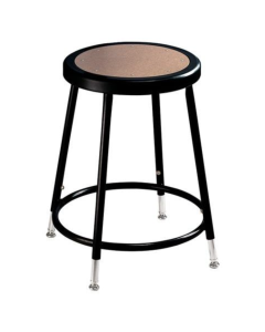  Adjustable Stool | Round Hardboard Seat | 19"-27" | Black 