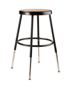 Adjustable Stool | Round Hardboard Seat | 25"-33" | Black 