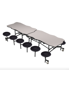 Cafeteria Table | Bedrock with Stools | 10'