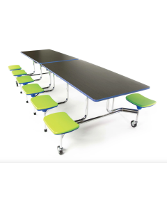 Cafeteria Table | Rectangle with 12 Stools | TC-65 Senior Series | 10'L
